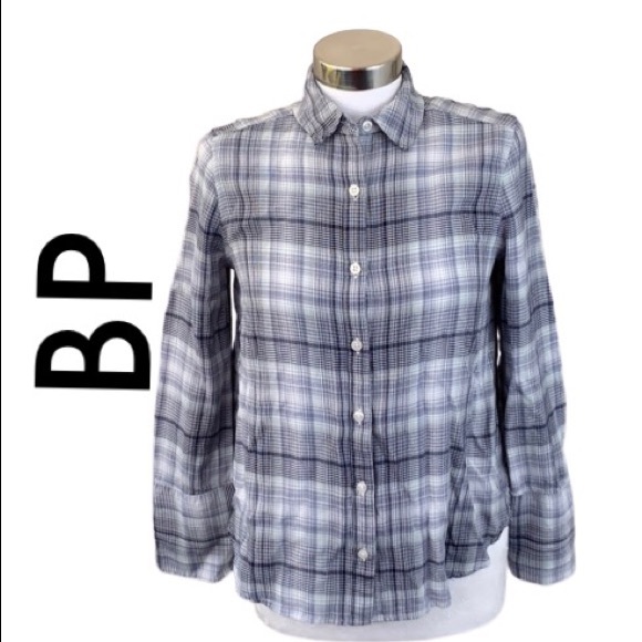 bp Tops - BP BLUE AND WHITE PLAID BUTTON FRON TOP SIZE XXS